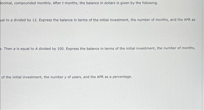 Solved You Invest B, Dollars In An Account That Draws | Chegg.com