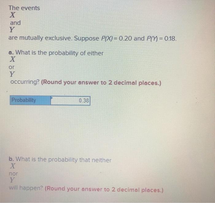 Solved The Events Х And Y Are Mutually Exclusive. Suppose | Chegg.com