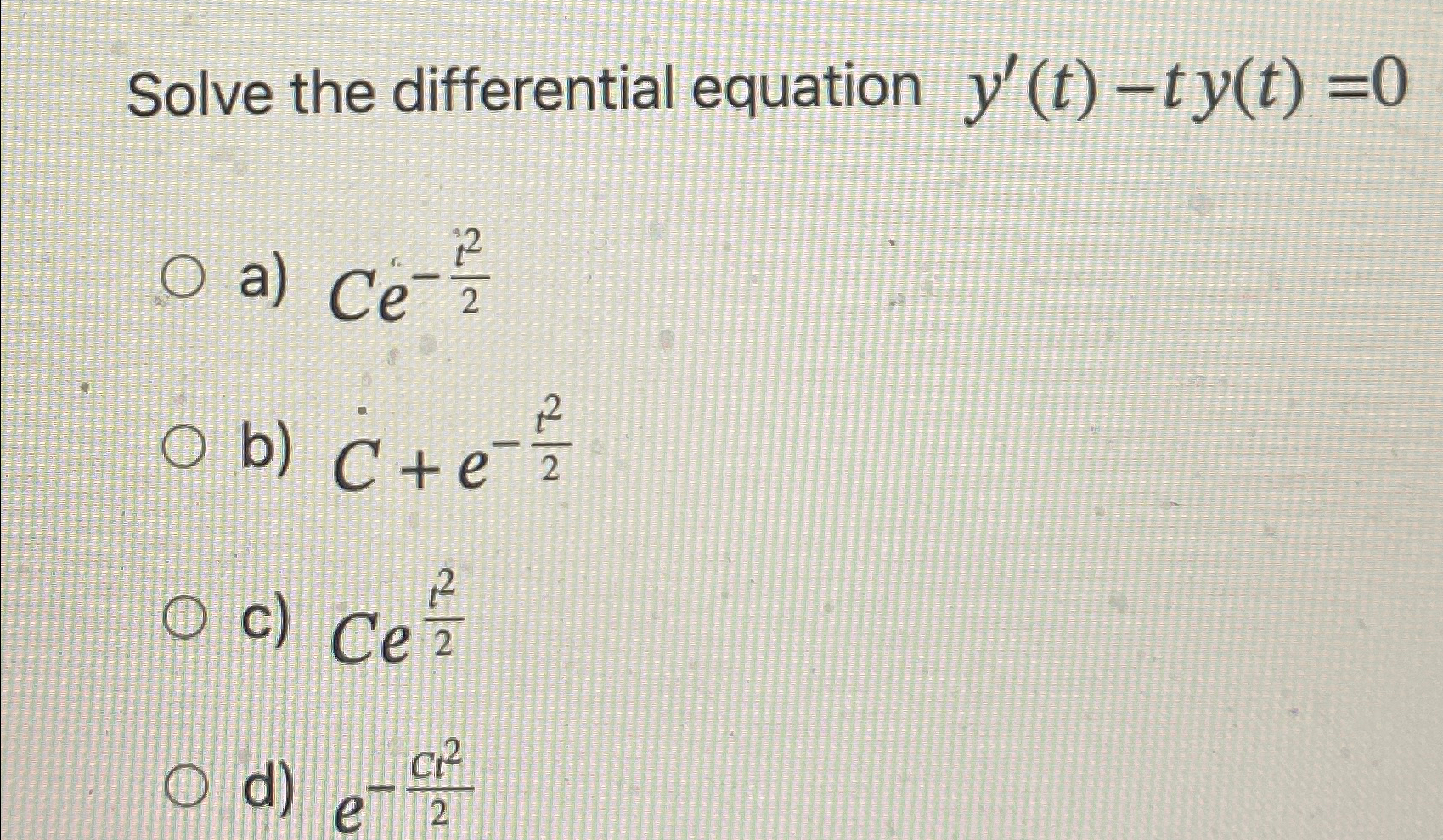 Solved Solve the differential equation | Chegg.com