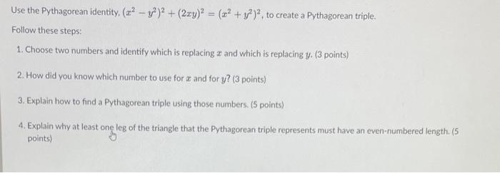 Solved Use The Pythagorean Identity Chegg Com