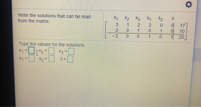 Solved Write the solutions that can be read from the matrix | Chegg.com