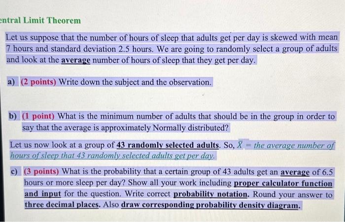 Solved Let us suppose that the number of hours of sleep that | Chegg.com