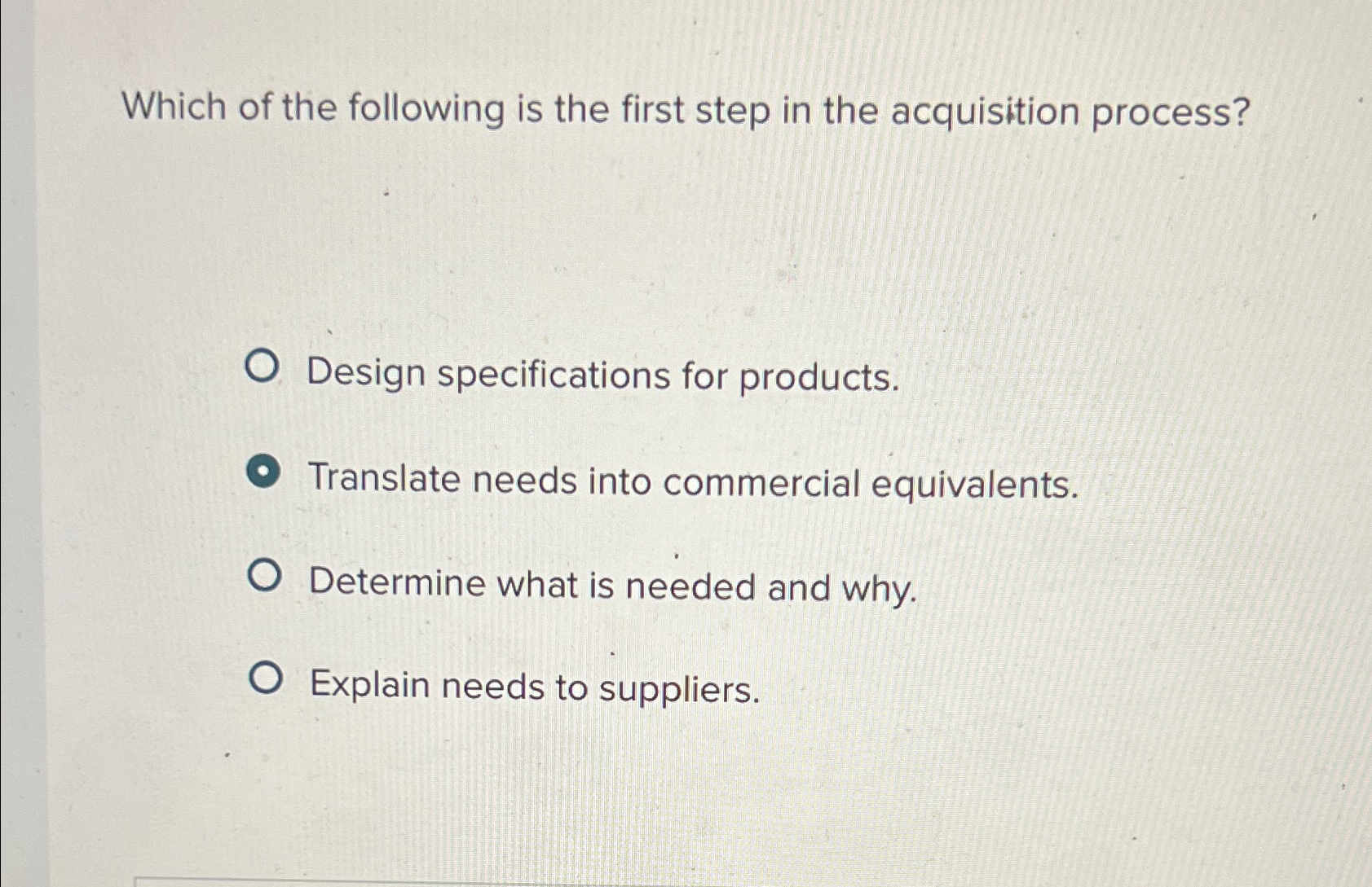 Solved Which of the following is the first step in the | Chegg.com