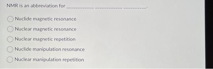 nmr assignments abbreviation