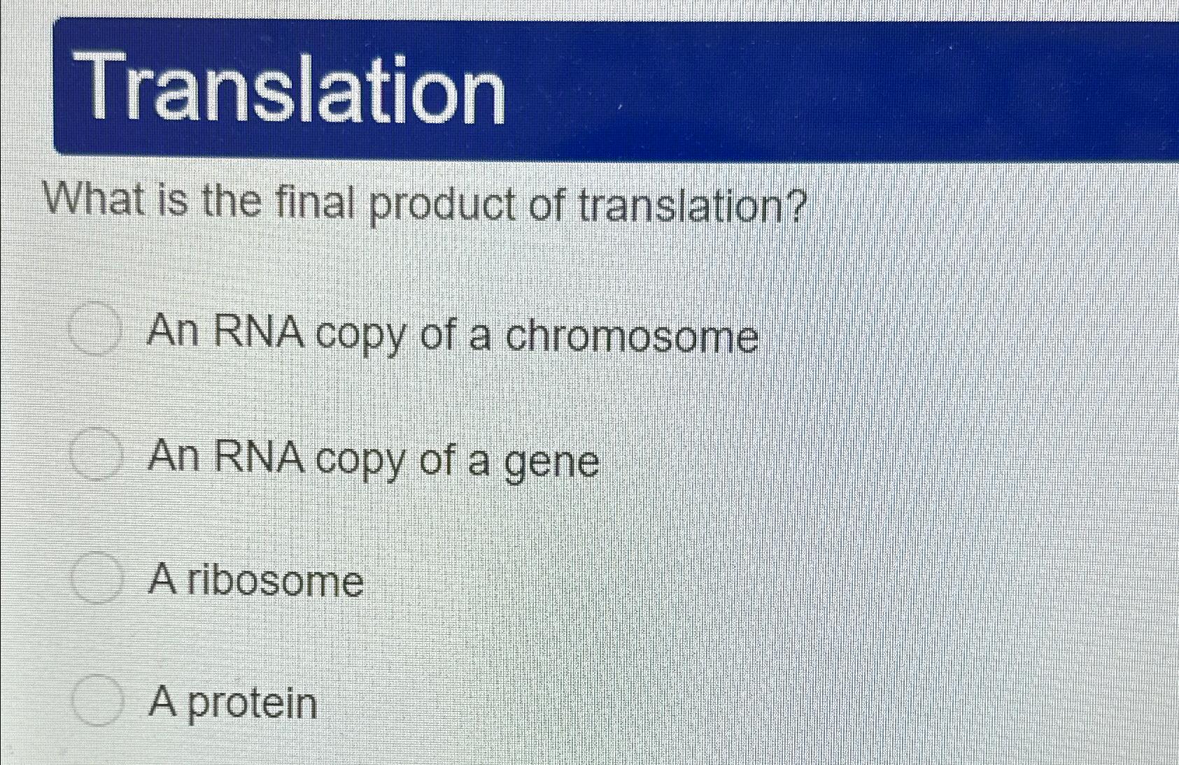 What Is The Final Product Of Transcription And Translation