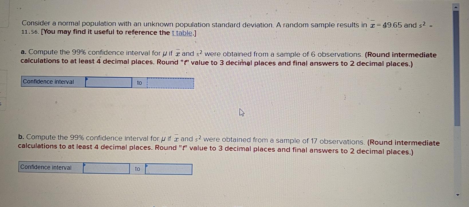 Solved Consider a normal population with an unknown | Chegg.com