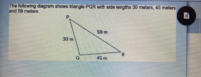 Solved The following diagram shows triangle PQR with side | Chegg.com