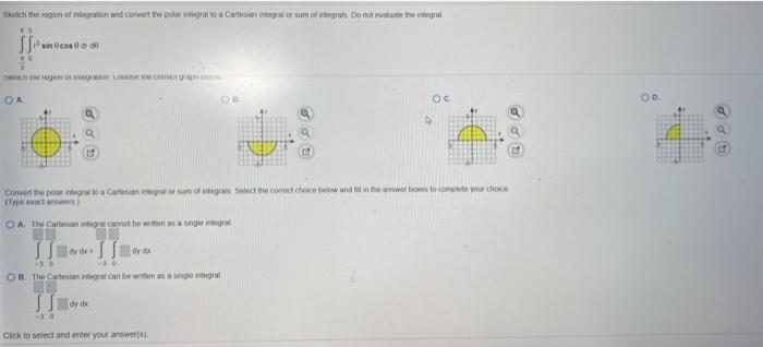 Solved Sketch the region of integration and convert the | Chegg.com