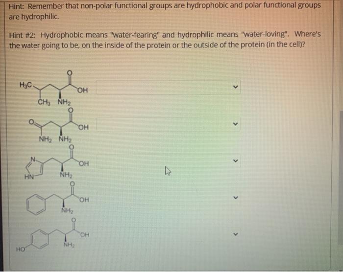 Solved Hint Remember that non-polar functional groups are | Chegg.com