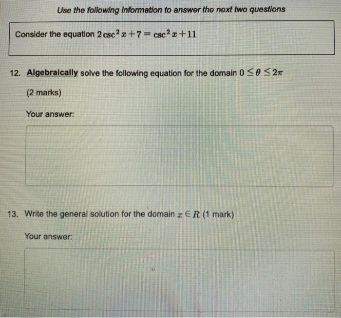 Solved Use the following information to answer the next two | Chegg.com