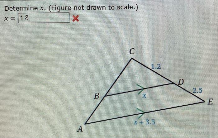 Solved Determine x. (Figure not drawn to scale.) x= | Chegg.com