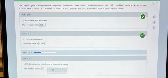 Solved In tQ test was given to a simple random sample of 65 | Chegg.com