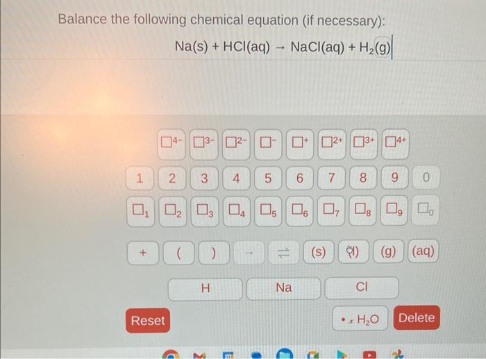 Solved Balance the following chemical equation (if | Chegg.com