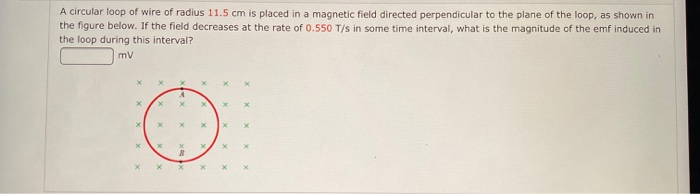 Solved A circular loop of wire of radius 11.5 cm is placed | Chegg.com