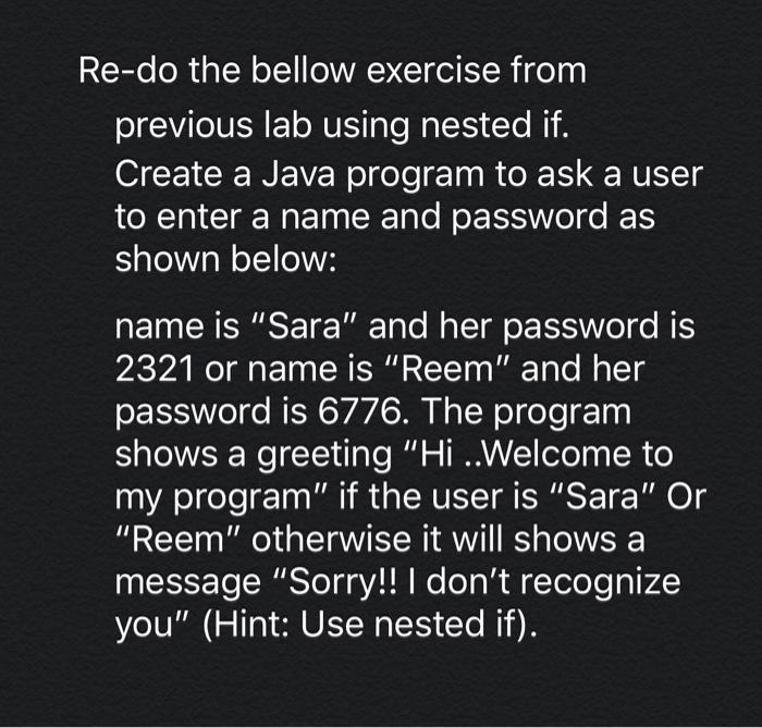 Solved Re-do the bellow exercise from previous lab using | Chegg.com