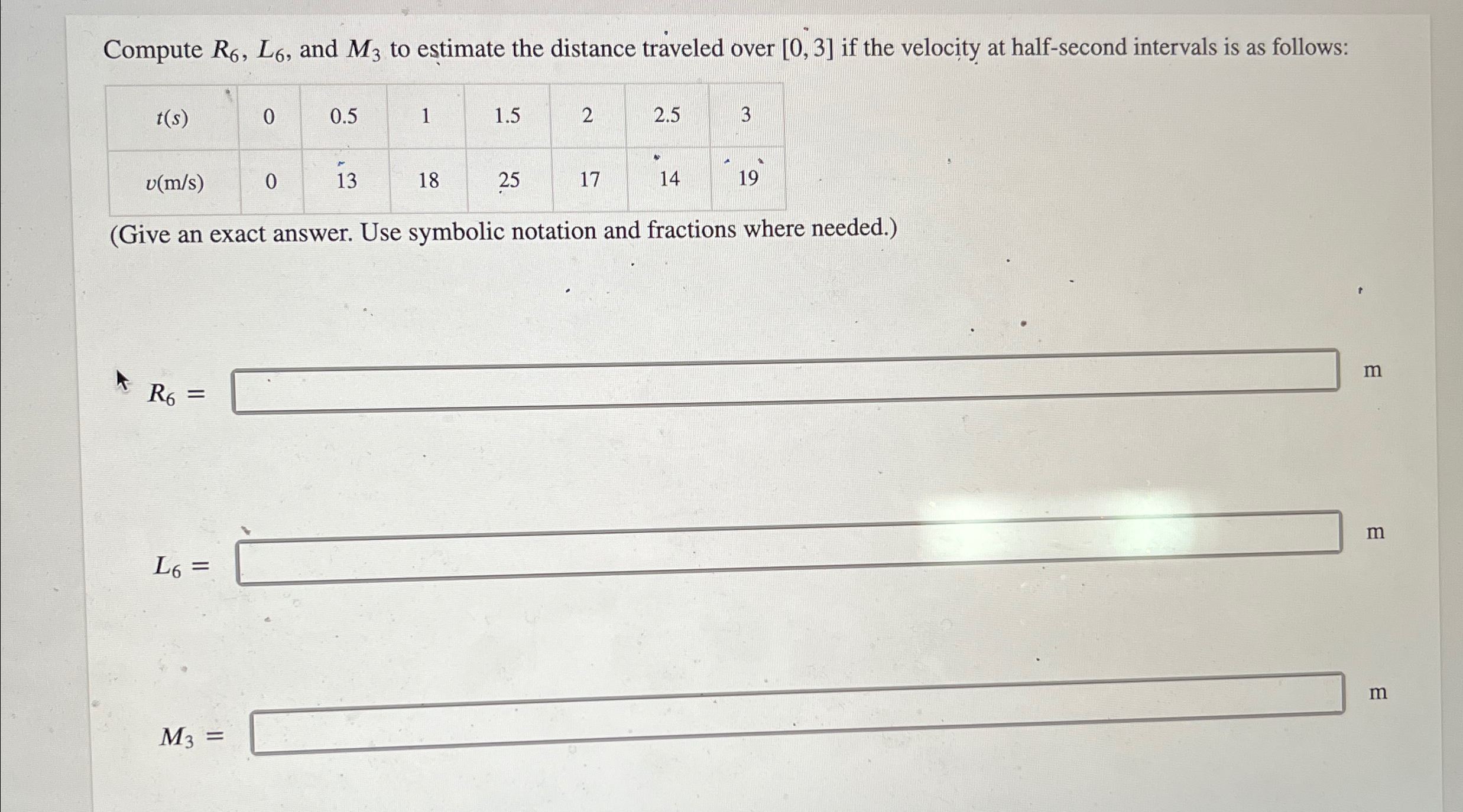 Solved Compute R6,L6, ﻿and M3 ﻿to estimate the distance | Chegg.com