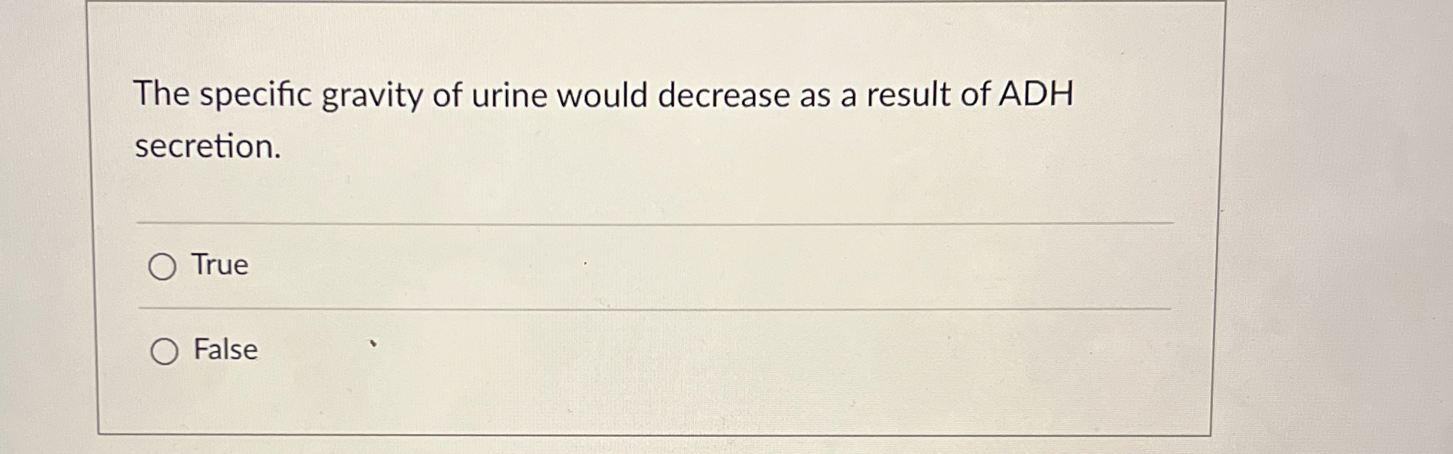 Solved The specific gravity of urine would decrease as a | Chegg.com