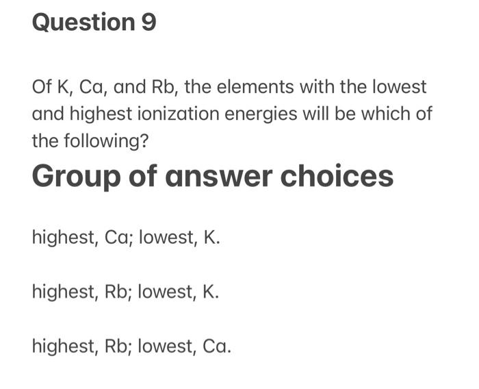 Solved Question 7 The electron configuration for a cation | Chegg.com