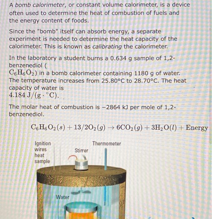 Solved Thermometer A bomb calorimeter, or constant volume