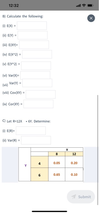 Solved 12:32 Answer the following based on the table | Chegg.com
