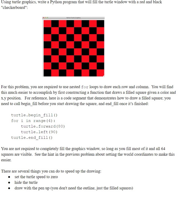 How to draw Chess Board  Python Turtle Graphics Program Example 6