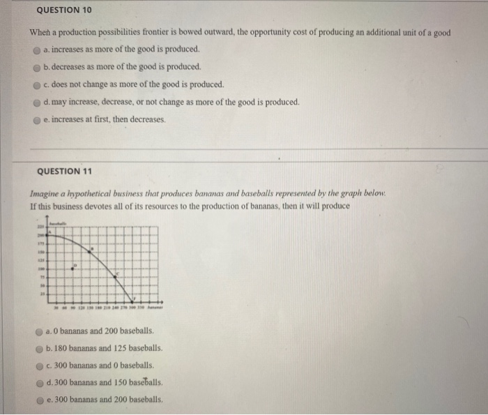 Solved QUESTION 3 A production possibilities curve is drawn | Chegg.com