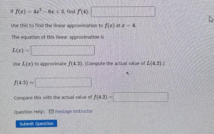 Solved If F X 4x2−6x 3 Find F′ 4 Use This To Find The