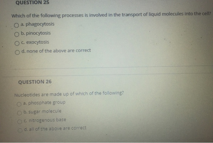 Solved Question 25 Which Of The Following Processes Is Chegg Com