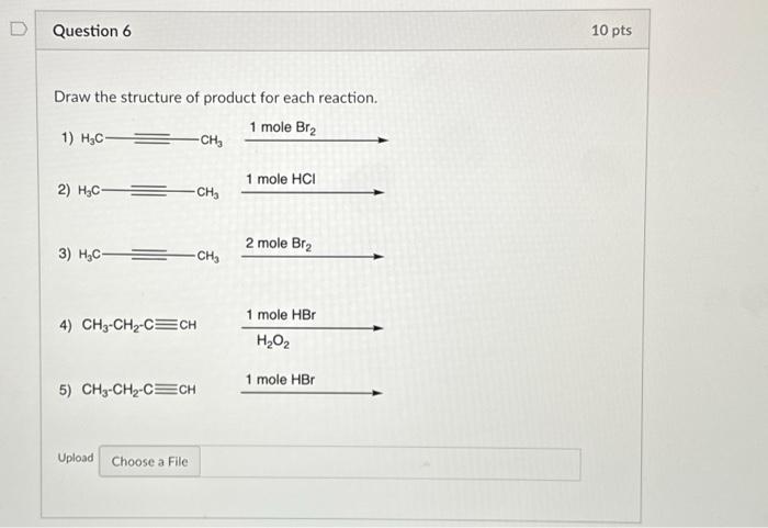 Solved Draw the structure of product for each reaction. 1) | Chegg.com