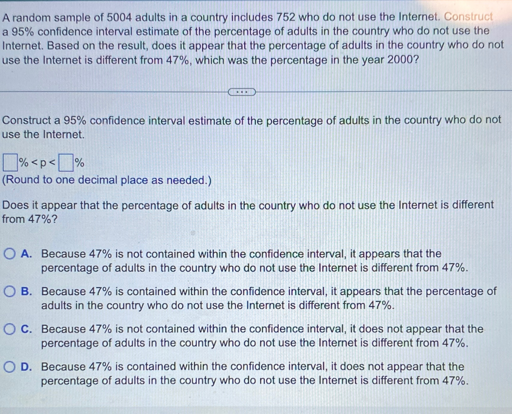 Solved A random sample of 5004 ﻿adults in a country includes | Chegg.com