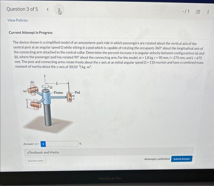 Solved The device shown is a simplified model of an | Chegg.com