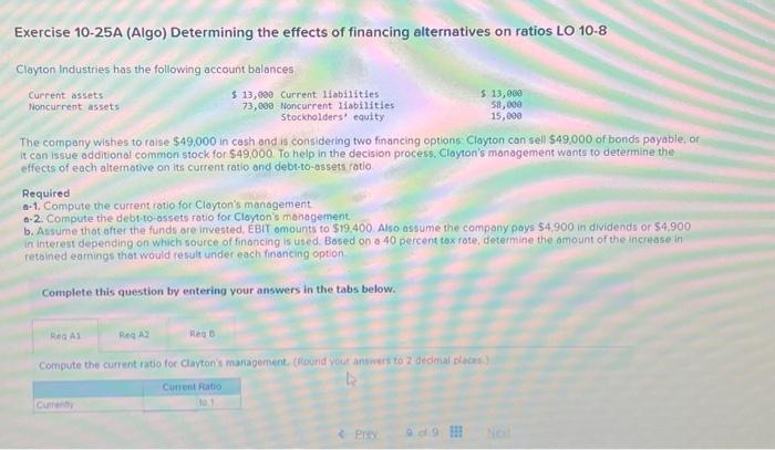 Solved Exercise 10-25A (Algo) Determining the effects of | Chegg.com
