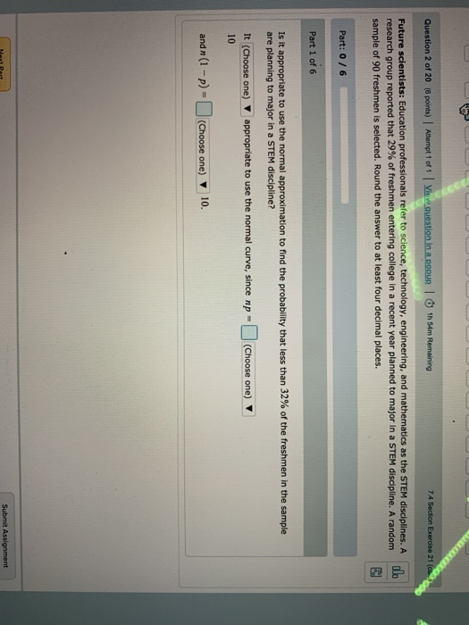 Solved Question 2 of 20 points) Attempt 1 of 1 View question | Chegg.com