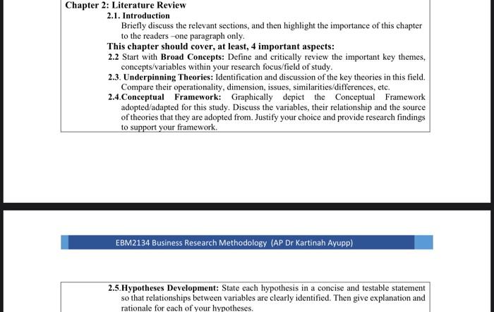 Chapter 2: Literature Review 2.1. Introduction | Chegg.com