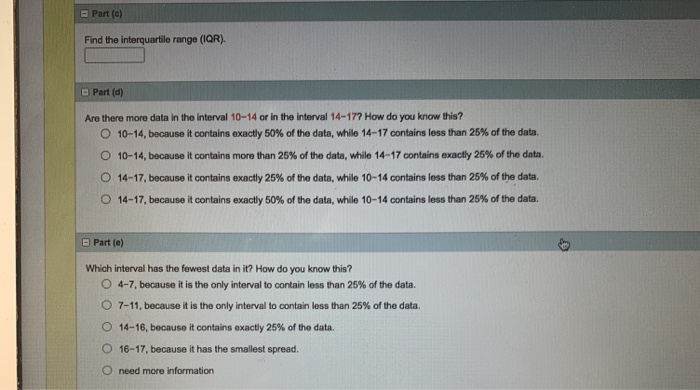 Solved Consider the following box plot. 7 14 16 17 Part (a) | Chegg.com