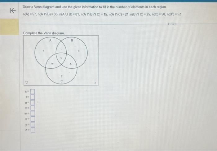 Solved Draw a Venn diagram and use the given information to | Chegg.com