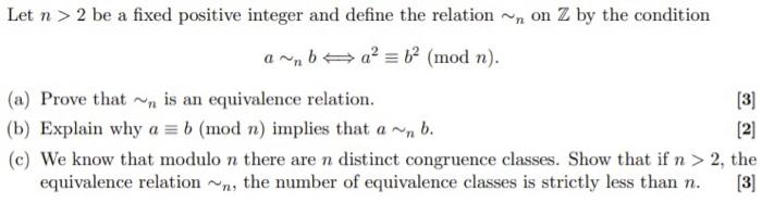 Solved Let n > 2 be a fixed positive integer and define the | Chegg.com