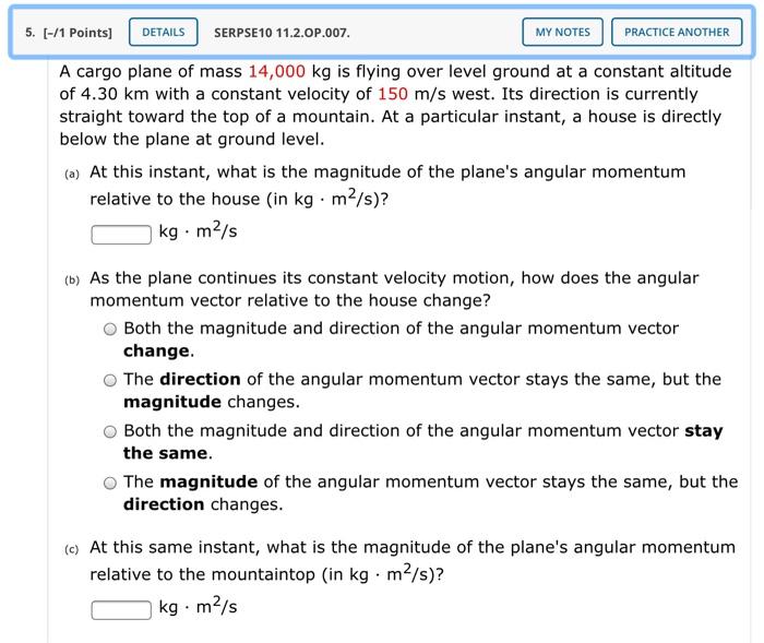 Solved 5. (-/1 Points) DETAILS SERPSE10 11.2.OP.007. MY | Chegg.com