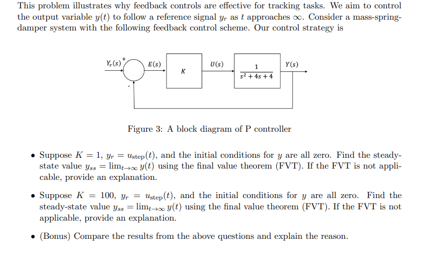 Solved This problem illustrates why feedback controls are | Chegg.com