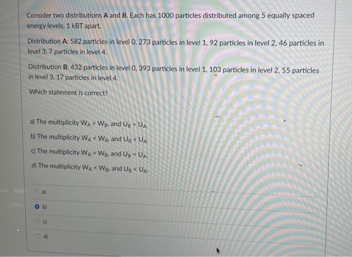 Solved Consider Two Distributions A And B. Each Has 1000 | Chegg.com