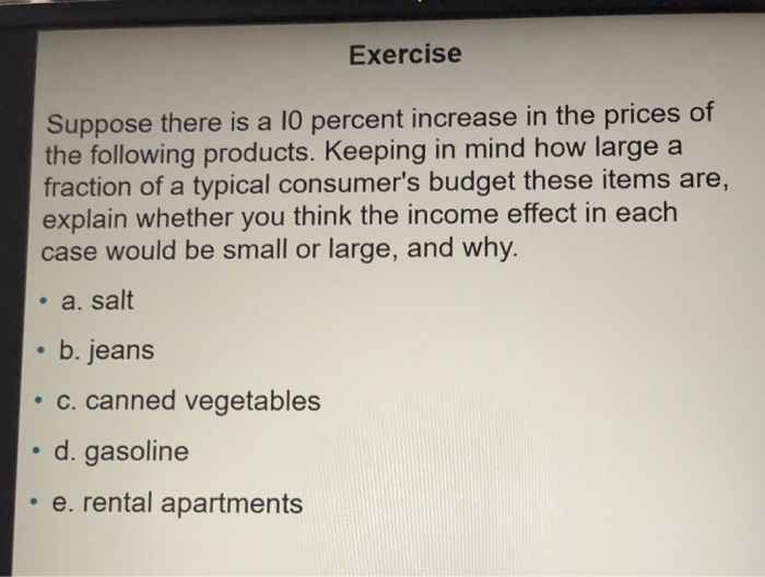 Solved Exercise Suppose there is a 10 percent increase in