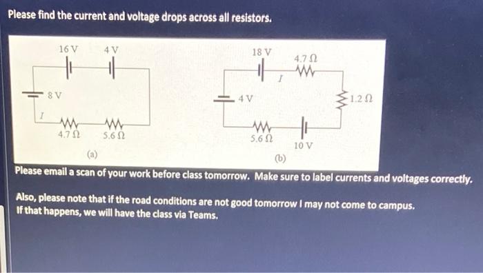 Solved Please find the current and voltage drops across all | Chegg.com