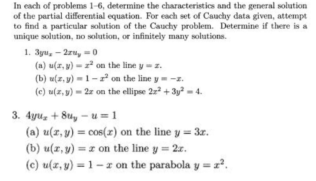 Solved Partial Differential Equations Solve Question 3 | Chegg.com