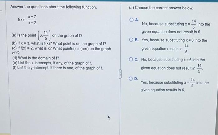 Solved Answer the questions about the following function. | Chegg.com