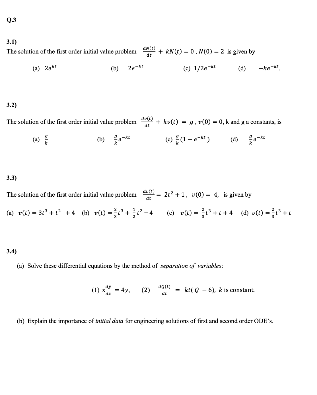 Solved Q. 33.1)The solution of the first order initial value | Chegg.com