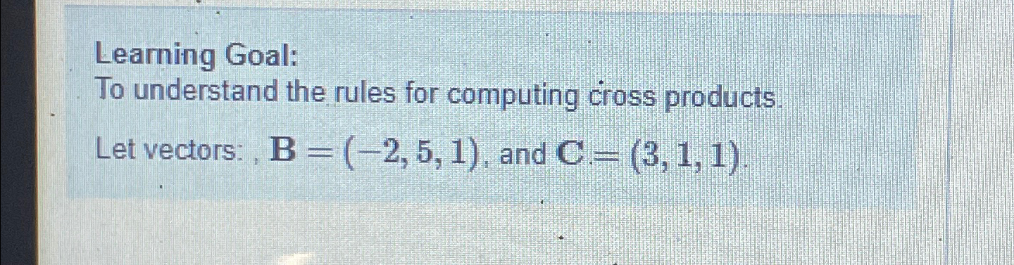 Solved Learning Goal:To understand the rules for computing | Chegg.com