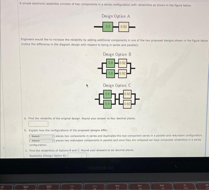 Solved A simple electronic assembly consists of two | Chegg.com