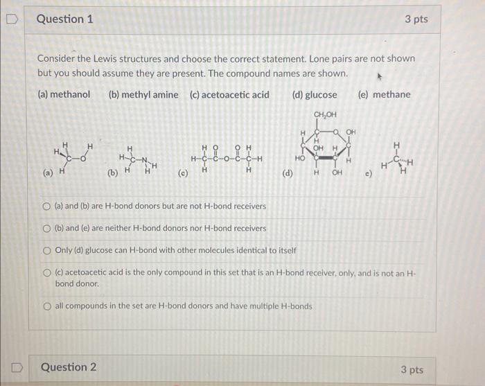 Solved Consider the Lewis structures and choose the correct | Chegg.com