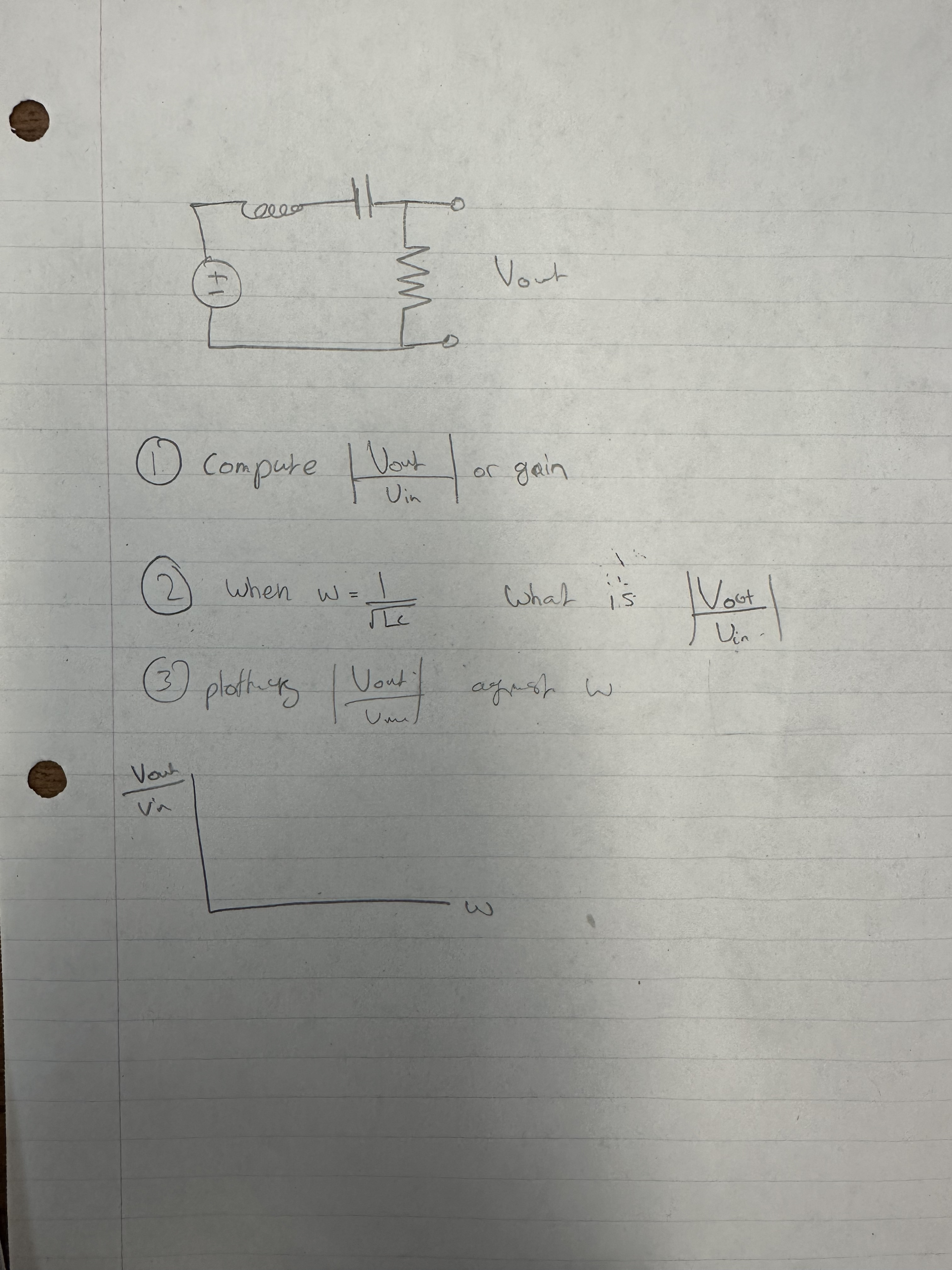 Compure Solved Compure |Vout Uin | or gain(2) when w=1LC2 what | Chegg.com