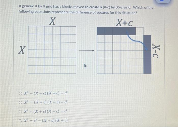 Solved A generic X by X grid has c blocks moved to create a | Chegg.com
